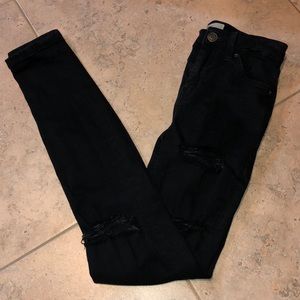 Topshop Ripped Black Jeans